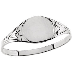 Sterling Silver 6mm Youth Signet Ring