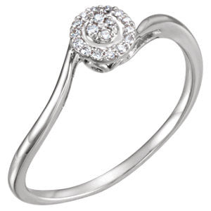 14K White .07 CTW Diamond Ring