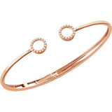 14K White Circle Hinged Bangle Bracelet Mounting