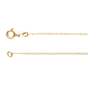 14K Yellow 1mm Solid Curb 24" Chain