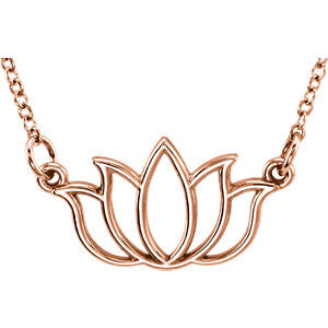 14K Yellow Tiny Posh Lotus 16-18" Necklace