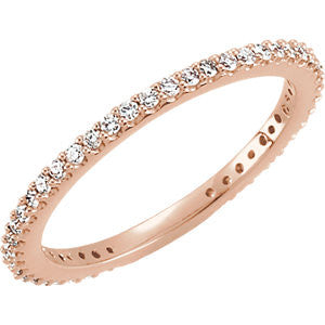 14K Rose 1-3 CTW Diamond Stackable Ring Size 7