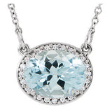 14K Yellow Aquamarine & .05 CTW Diamond 16.5" Necklace