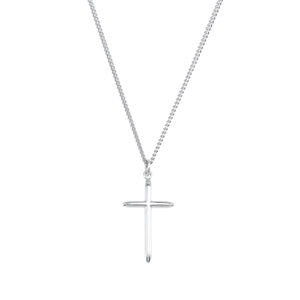 Sterling Silver 25x15mm Cross 18" Necklace with Box