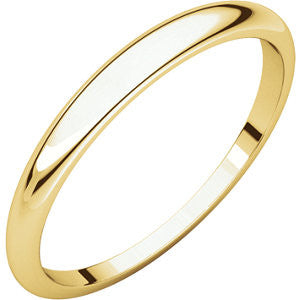 14K Yellow 2.5mm Half Round Tapered Band