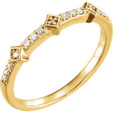 14K Yellow 1/10 CTW Diamond Stackable Ring