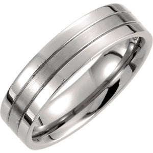 Titanium 6mm Grooved Band Size 12