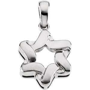 Sterling Silver 23x17.5mm Star of David Pendant