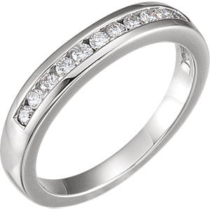 14K White 1-4 CTW Diamond Band to 6.5mm Engagement Ring