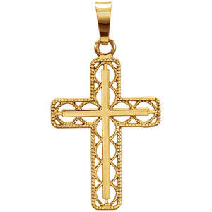 Milgrain Cross Pendant