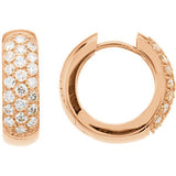 14K Yellow 7/8 CTW Diamond Hoop Earrings