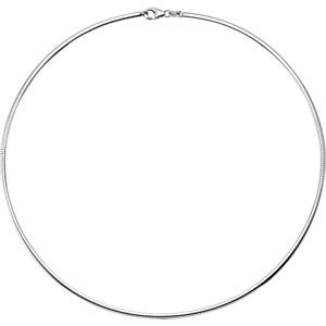 Sterling Silver 2.3mm Reversible Matte & Polished 18" Necklace