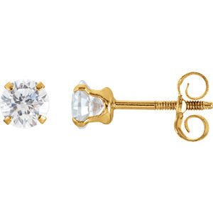 14K Yellow CZ Earrings