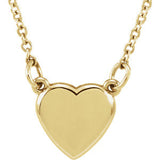 14K White Heart 18" Necklace