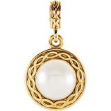 14K White Freshwater Cultured Pearl Pendant