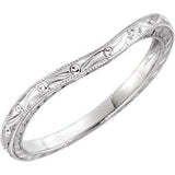 14K White Hand-Engraved Band Size 6