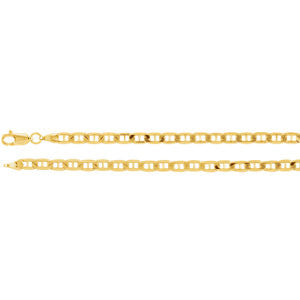 14K Yellow 3.5mm Solid Anchor 24" Chain