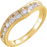 14K White 3/4 CTW Diamond Contour Band