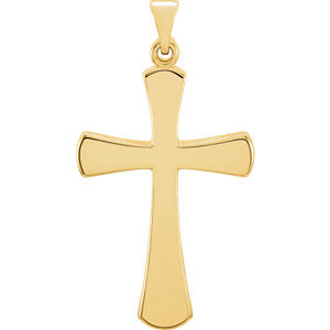 14K Yellow 28.5x19mm Cross Pendant