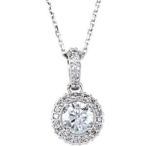 14K White 1 CTW Diamond 18" Necklace