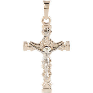 14K Yellow & White 36x24mm Crucifix Pendant