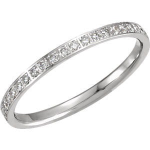 14K White 3-8 CTW Diamond Eternity Band Size 6