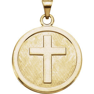 14K Yellow 23mm Cross Pendant