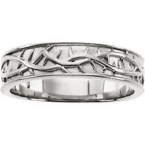 Sterling Silver Thorn Design Band