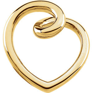 14K Yellow Gold Fashion Heart Pendant