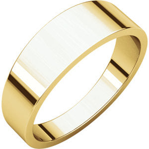 10K Yellow 6mm Flat Tapered Band