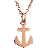 14K Yellow Tiny Posh Petite Anchor 16-18" Necklace