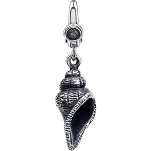 Sterling Silver 30x8mm Seashell Charm