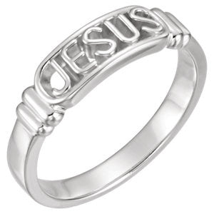 Sterling Silver In The Name of Jesus® Chastity Ring Size 11