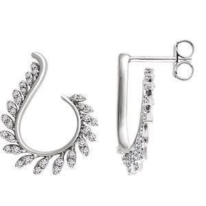 14K White 1-2 CTW Diamond Earrings