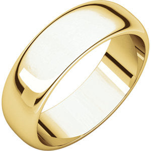 18K Yellow 6mm Half Round Band