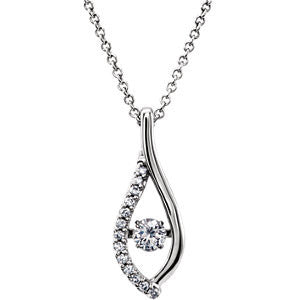 14K White 1-4 CTW Diamond 16-18" Mystara® Necklace