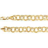 14K Yellow 5.7mm Double Link Charm 7.25" Bracelet