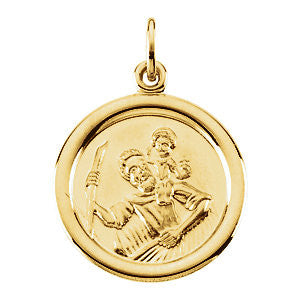 14K Yellow 16mm St. Christopher Medal