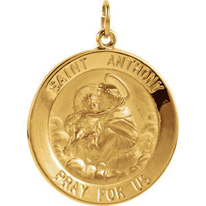 14K Yellow 25mm St. Anthony Medal