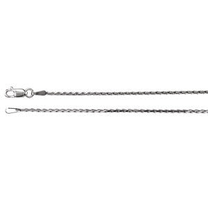 14K White 1.5mm Diamond Cut Wheat 20" Chain