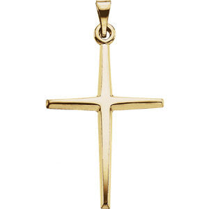 14K Yellow 32.5x18mm Cross Pendant