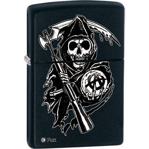 Zippo® Son's of Anarchy&trade; Fox&#169; Grim Reaper Black Matte Lighter