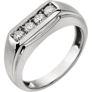 14K Two-Tone 3/8 CTW Diamond Men's Ring