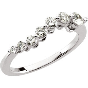 14K White 1-2 CTW Journey Diamond Ring