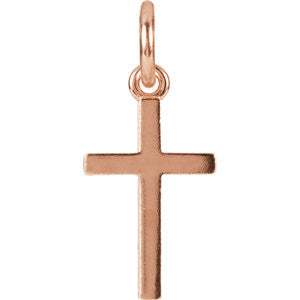 14K Rose Cross Charm with Jump Ring