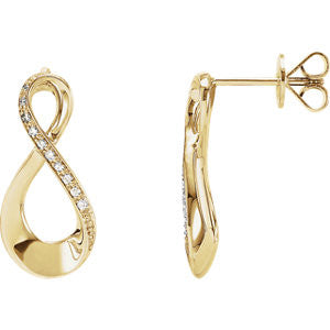 14K White .08 CTW Diamond Infinity-Inspired Earrings