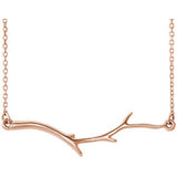 14K White Branch Bar 16" Necklace