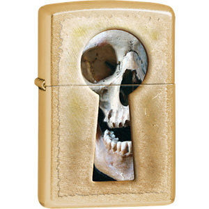 Zippo® Keyhole Skull Gold Dust&trade; Lighter