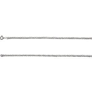 Sterling Silver 2mm 16" Rope Chain with Lobster Clasp