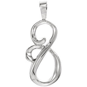 14K White Freeform Pendant